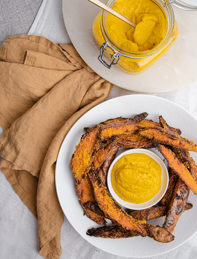 Creamy carrotginger dip with Crispy Kumara Fries Greenlea Butcher Shop